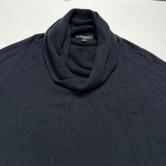 Ann Taylor Womens Navy Blue Cashmere Sweater Cowl Neck Dolman Sleeve Medium - Picture 3 of 4